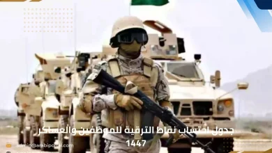 جدول احتساب نقاط الترقية للموظفين والعساكر