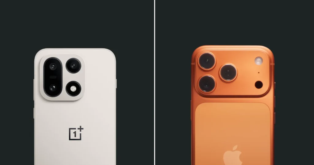 مقارنة بين OnePlus 15 وآيفون 17 برو ماكس
