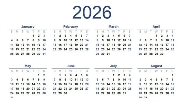 إجازات وعطلات العام الميلادي 2026